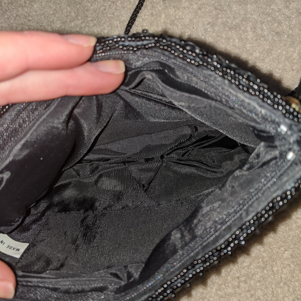 Black, silver, gold sequin mini purse - Picture 3 of 7